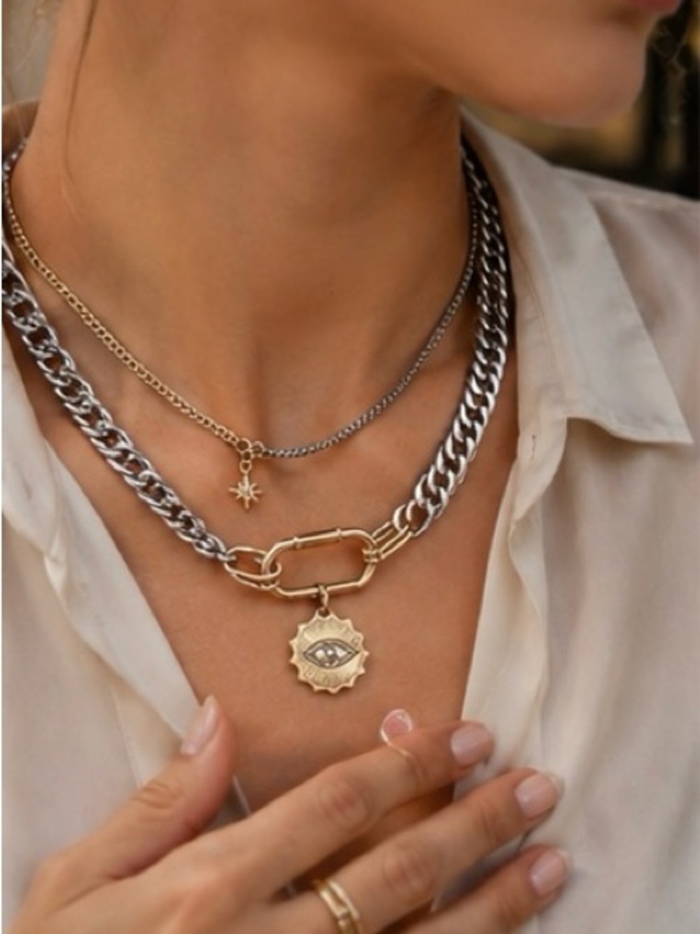 Celestial Layered Medallion Necklace